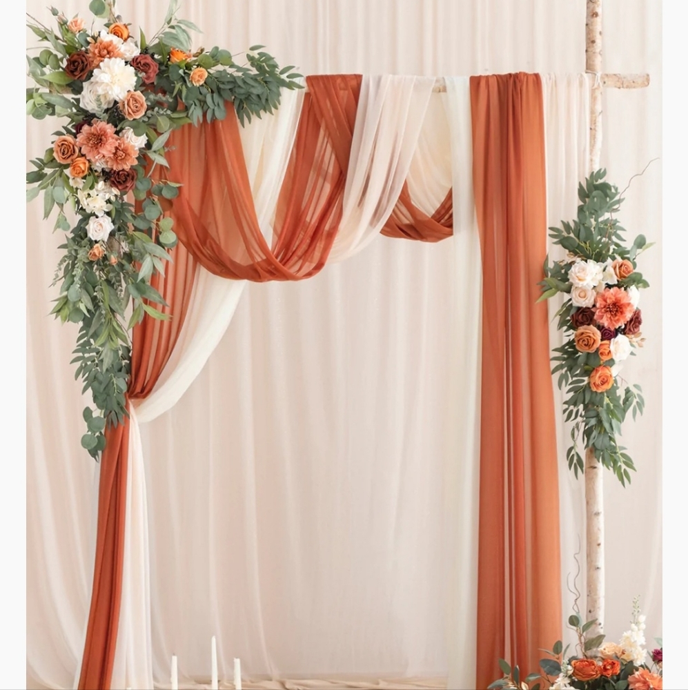 Ling's moments wedding arch flowers and drapes